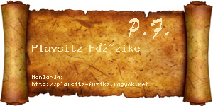 Plavsitz Füzike névjegykártya